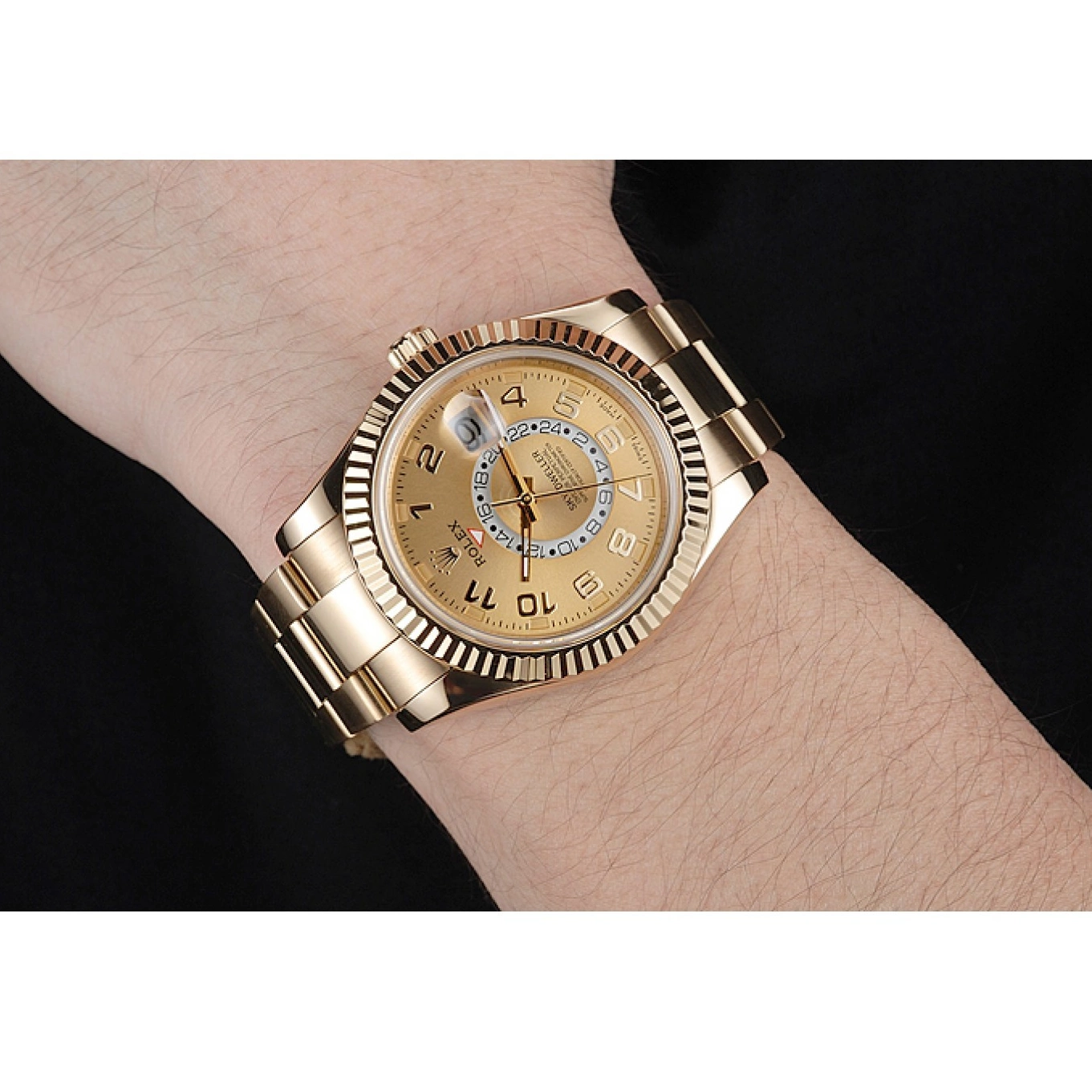 Aaa replica 80243 Edition Dweller Gold Oyster 2012 Special Rolex Sky Perpetual Yellow 0807